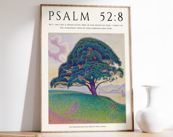 Bible Verse Poster Bible Art Paul Signac Art Pointillism Art Christian Home Decor Floral Print Floral Decor Gift A1a2a3a4