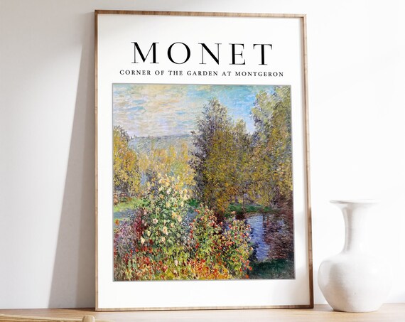 Claude Monet Exhibition Poster Corner Of The Garden Monet Art Print Floral Wall Print Garden Scenery Nature Gift Idea A1a2a3a4