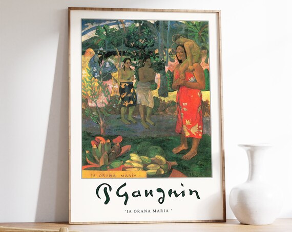 Paul Gauguin Poster Hail Mary Paul Gauguin Art Print Gauguin Exhibition Poster Floral Print Modern Art Gift A1a2a3a4