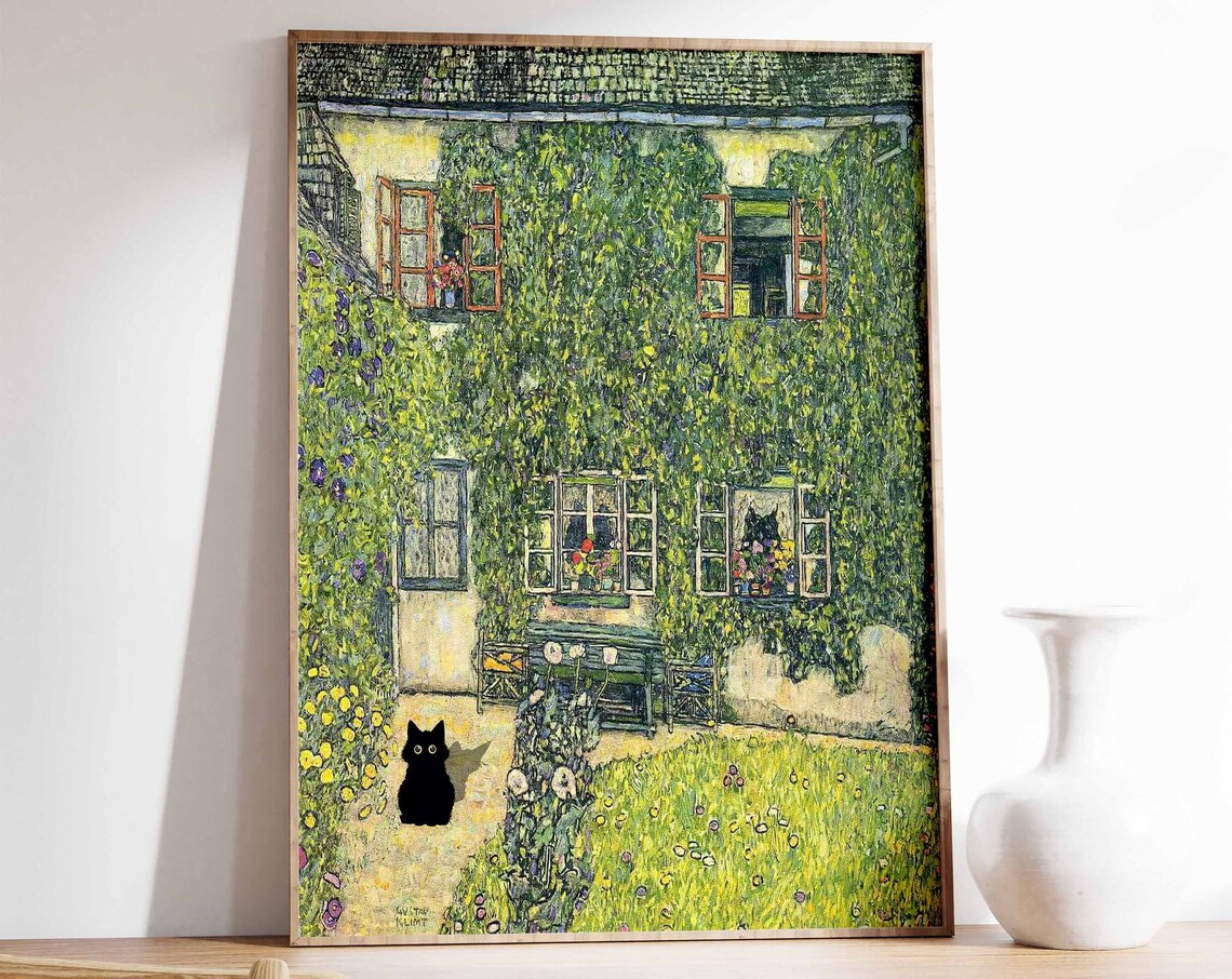 Gustav Klimt Cat Print, House Of Guardaboschi