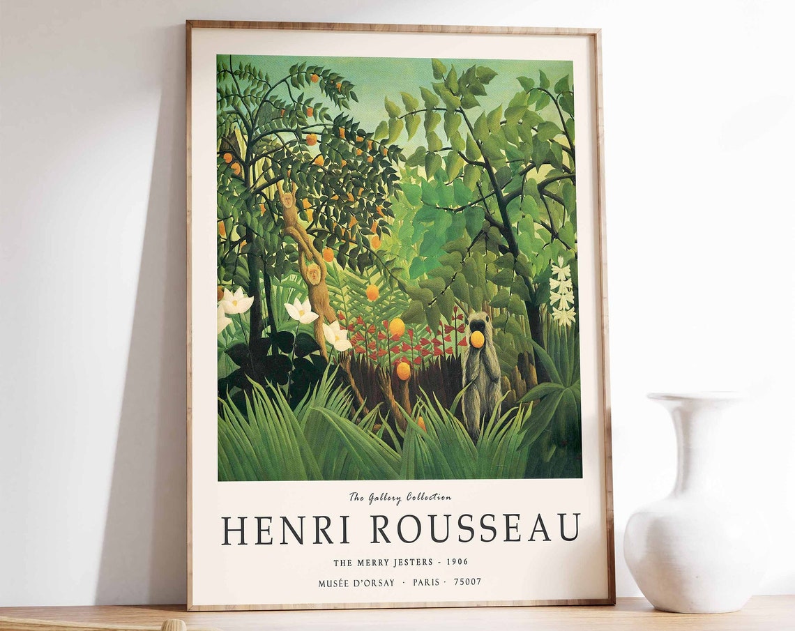 Henri Rousseau The Merry Jesters 1906 Monkeys Jungle Art Poster