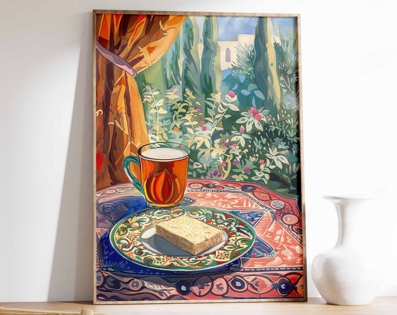 Arabic Tea Print Syrian Food And Drink Poster Afghan Art Islamic Decor Kitchen Decor Vintage Food Print Islamic Gift Food Poster