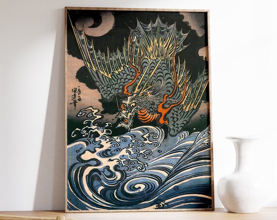 Japanese Art Print Dragon Poster Utagawa Kuniyoshi Asian Decor Japanese Print Japanese Art Vintage Travel Wall Art Decor A1a2a3a4