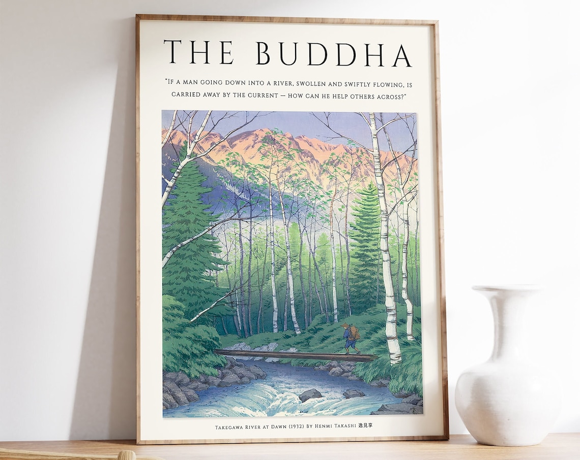 Buddhist Buddha Art, Japanese Spiritual Poster Print