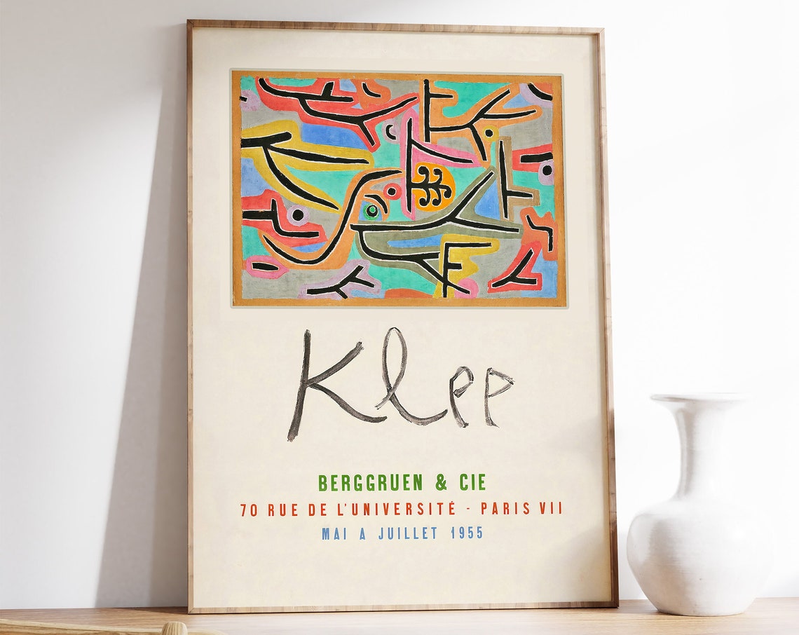 Paul Klee Exhibition Poster Berggruen Paris 1955 Abstract Art