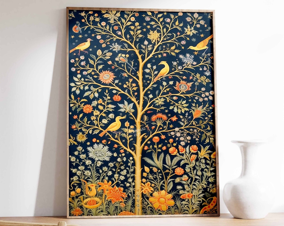 Indian Floral Print, Traditional Pattern Art Print