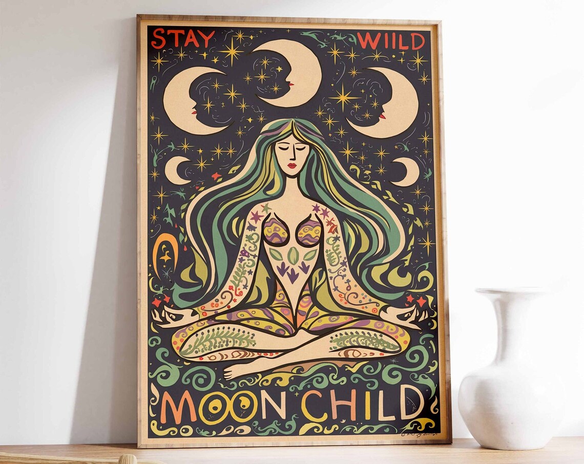Stay Wild Moon Child Spiritual Decor Art Print