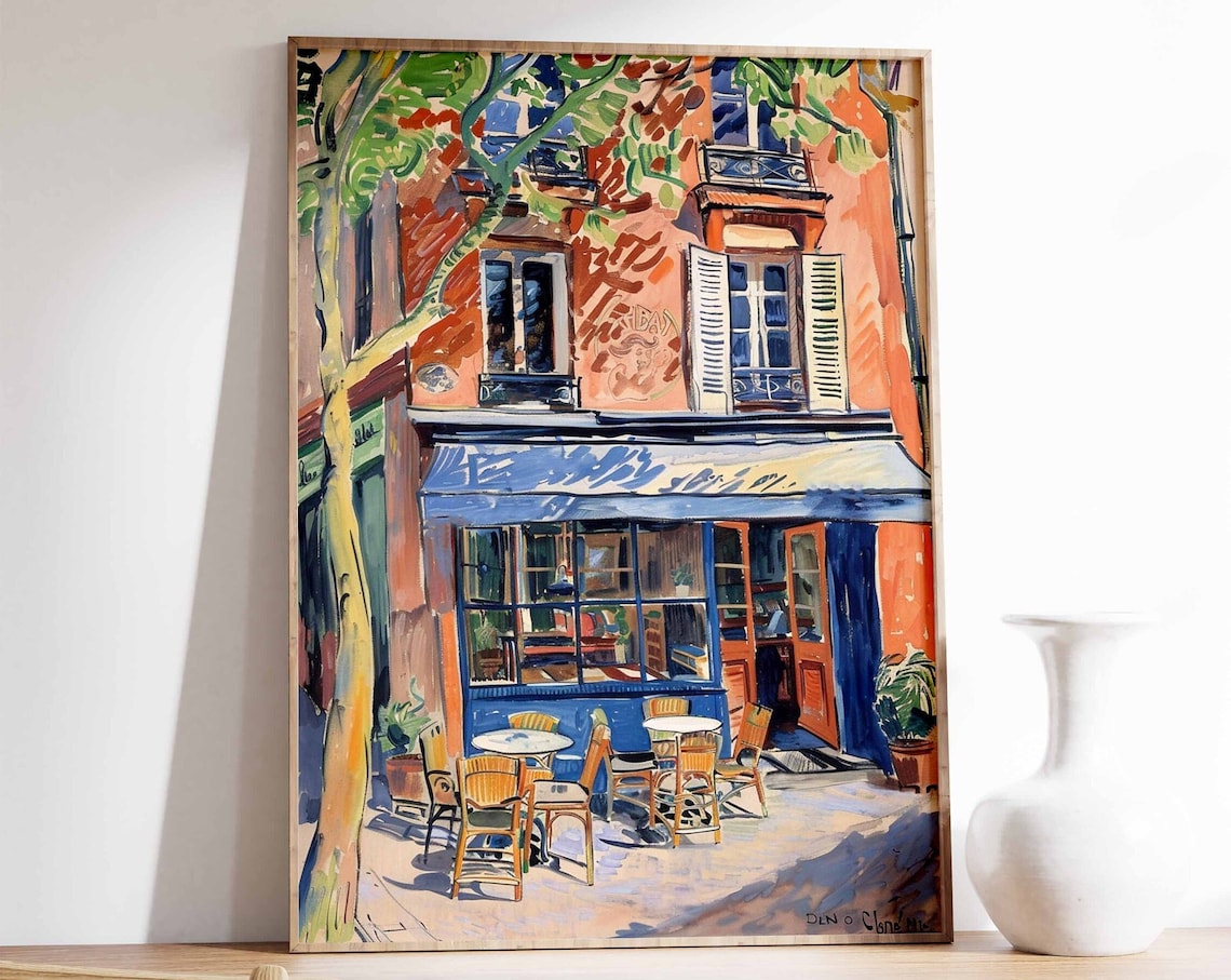 Vintage Cafe Art Print, Retro Kitchen Decor