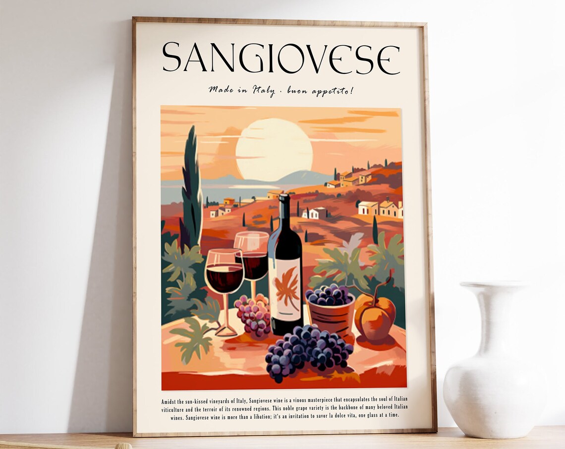 Italian Sangiovese Red Wine Kitchen Art Print
