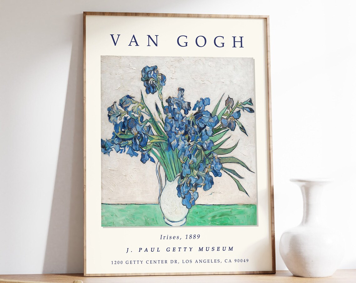 Van Gogh Irises Art Print, Floral Wall Art