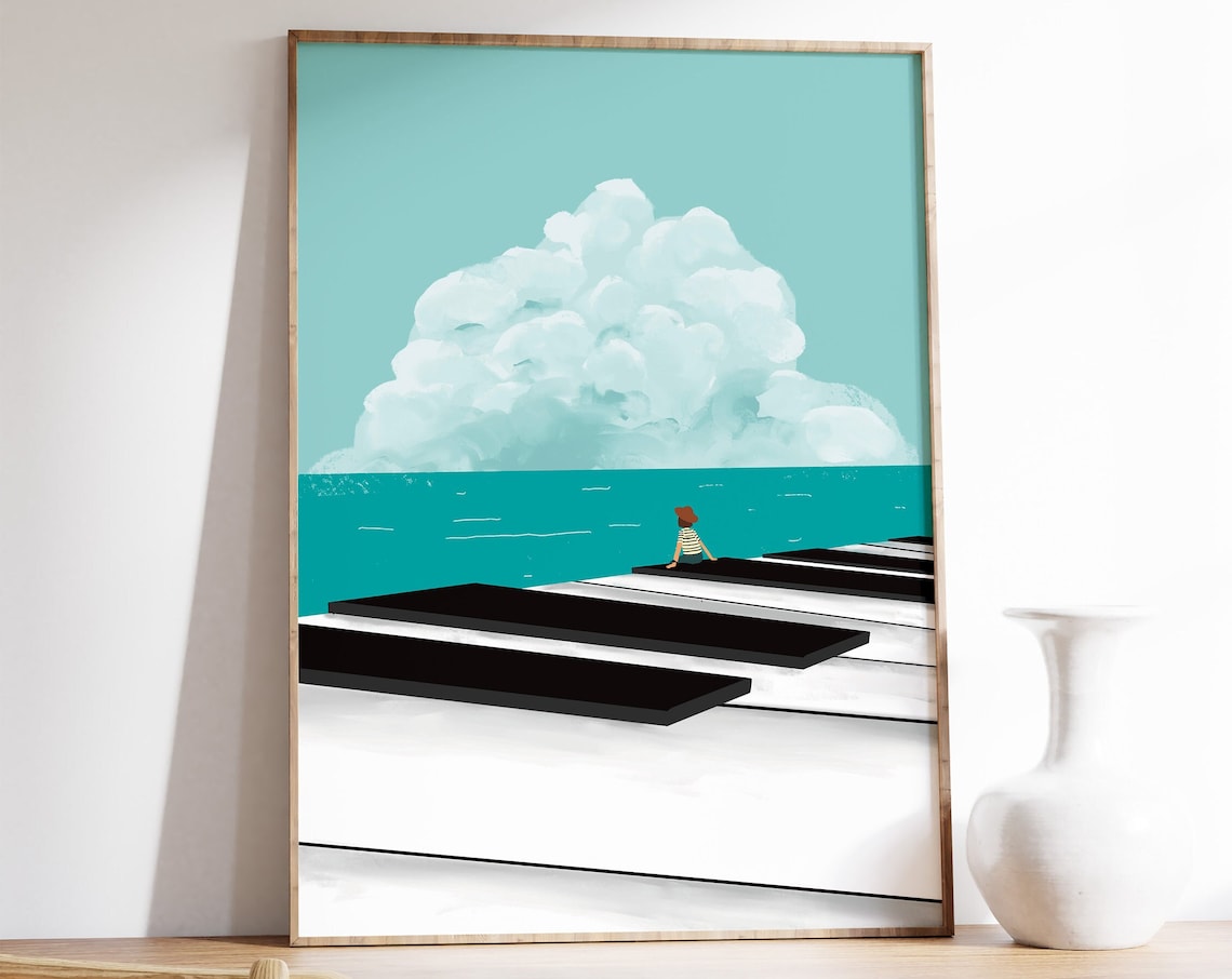 Music Illustration Art Print, Gift for Music Lover