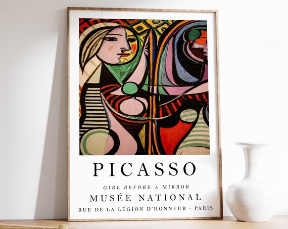 Picasso Art Poster Girl Before A Mirror Pablo Picasso Print Wall Art Decor Abstract Wall Print Cubism Gift Idea