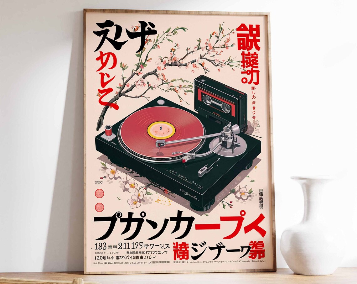 Japanese Retro Music Poster Vintage Vinyl Wall Art Retro Japanese Wall Art Music Print Music Wall Art Asian Decor Japanese Gift