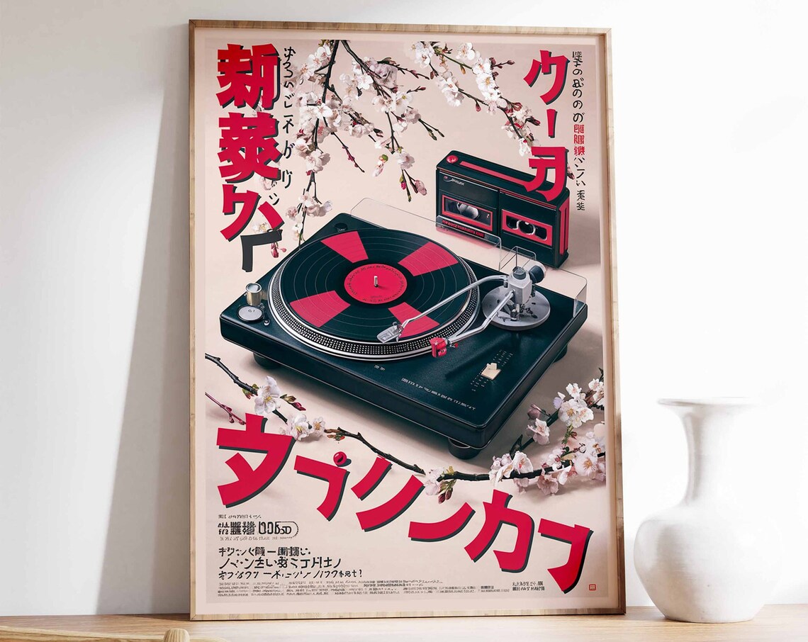 Japanese Retro Music Poster Vintage Vinyl Wall Art Retro Japanese Wall Art Music Print Music Wall Art Asian Decor Japanese Gift