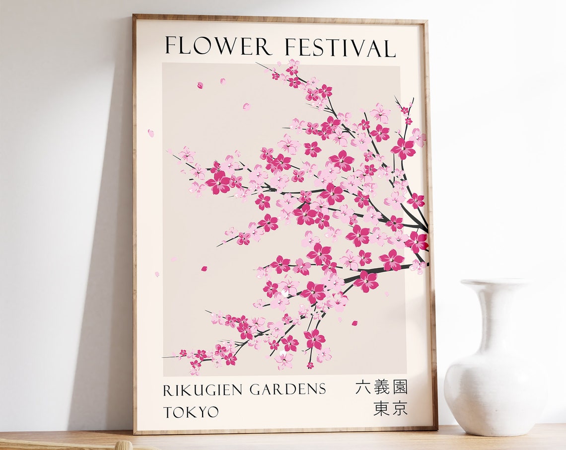 Flower Market Tokyo Japan Travel Poster