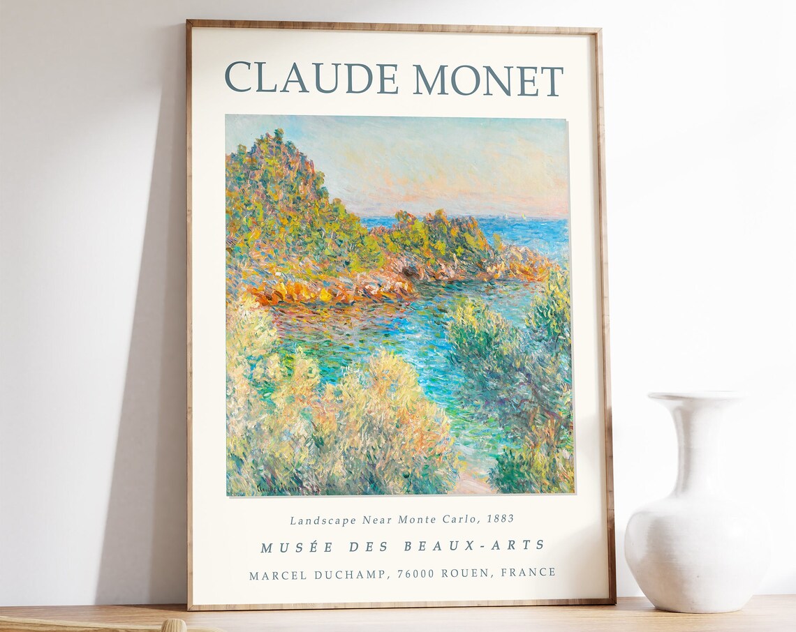 Claude Monet The Beach And The Falaise Vintage Poster