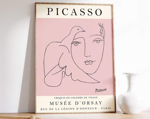 Picasso Exhibition Poster Line Art Bird Art Animal Print Animal Poster Vintage Poster Vintage Print Minimalist Art Ideal Gift