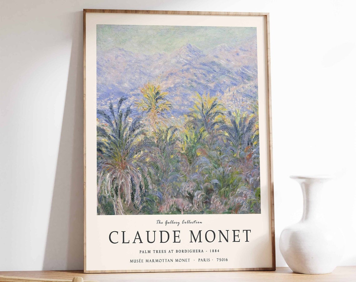 Claude Monet Palm Trees at Bordighera 1884 Gallery Art Poster