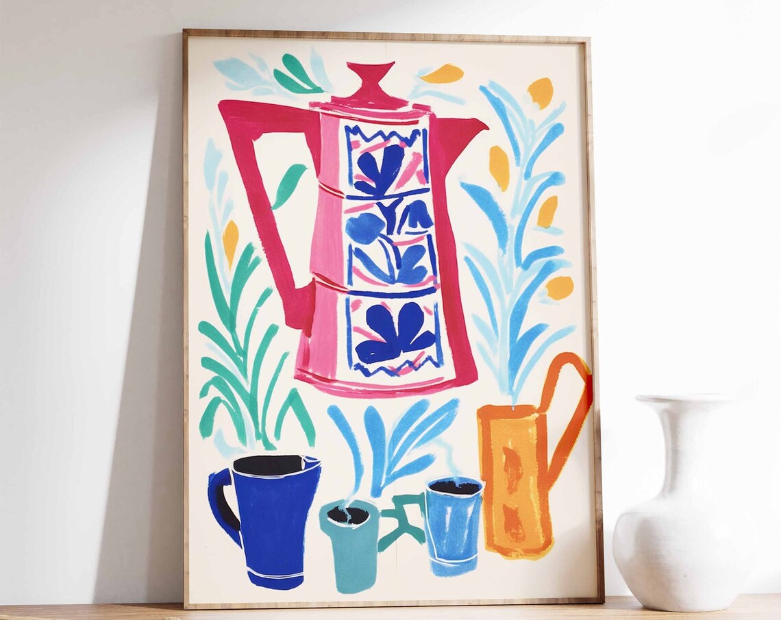 Vintage Coffee Poster, Kitchen and Cafe Wall Art