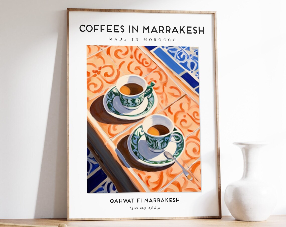 Moroccan Coffee In Marrakesh Retro Food Print