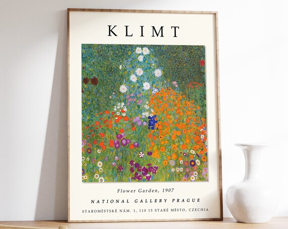 Gustav Klimt Flower Garden 1907 National Gallery Prague Poster