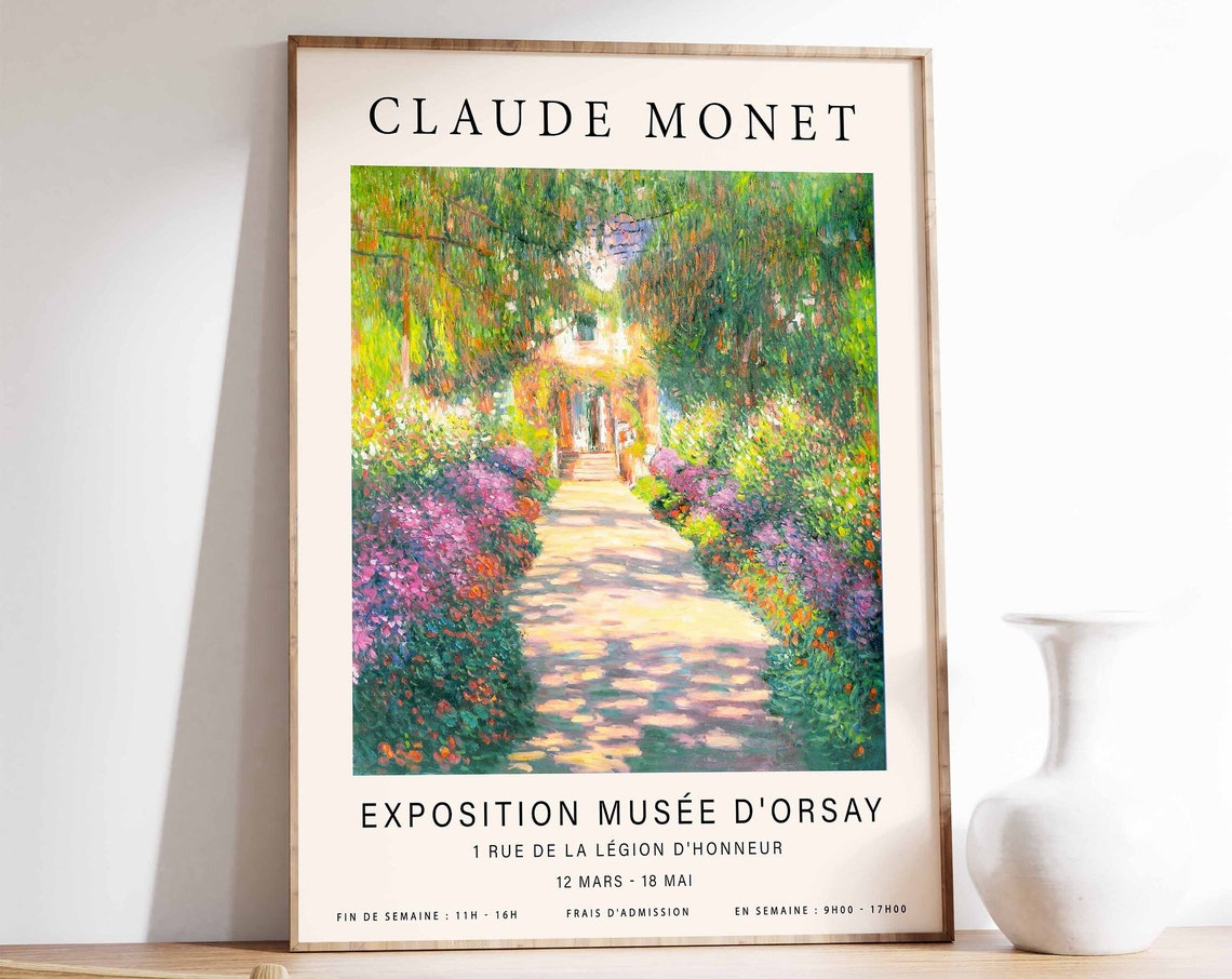 Claude Monet Garden Pathway Giverny Musee Dorsay Decor Poster