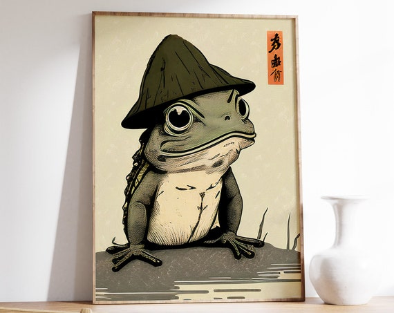 Matsumoto Hoji Poster Japanese Frog Print Funny Frog Print Vintage Japanese Art Print Japanese Decor Funny Animal Gift A1a2a3a4