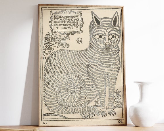 Cat Line Art Sketch Art Print