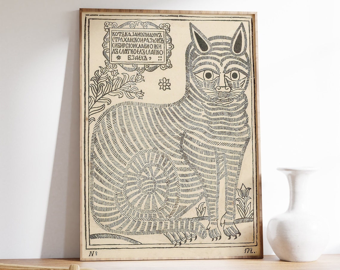 Cat Line Art Sketch Art Print