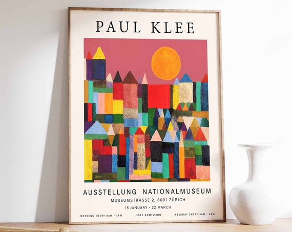 Paul Klee Poster Castle And Sun Paul Klee Exhibition Print Abstract Wall Art Bauhaus Decor Modernist Wall Art Art Gift A1a2a3a4