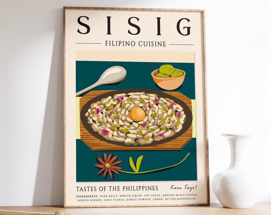Sisig Filipino Food Poster Filipino Food Print Philippines Food Kitchen Poster Kitchen Decor Asian Food Print Food Gift