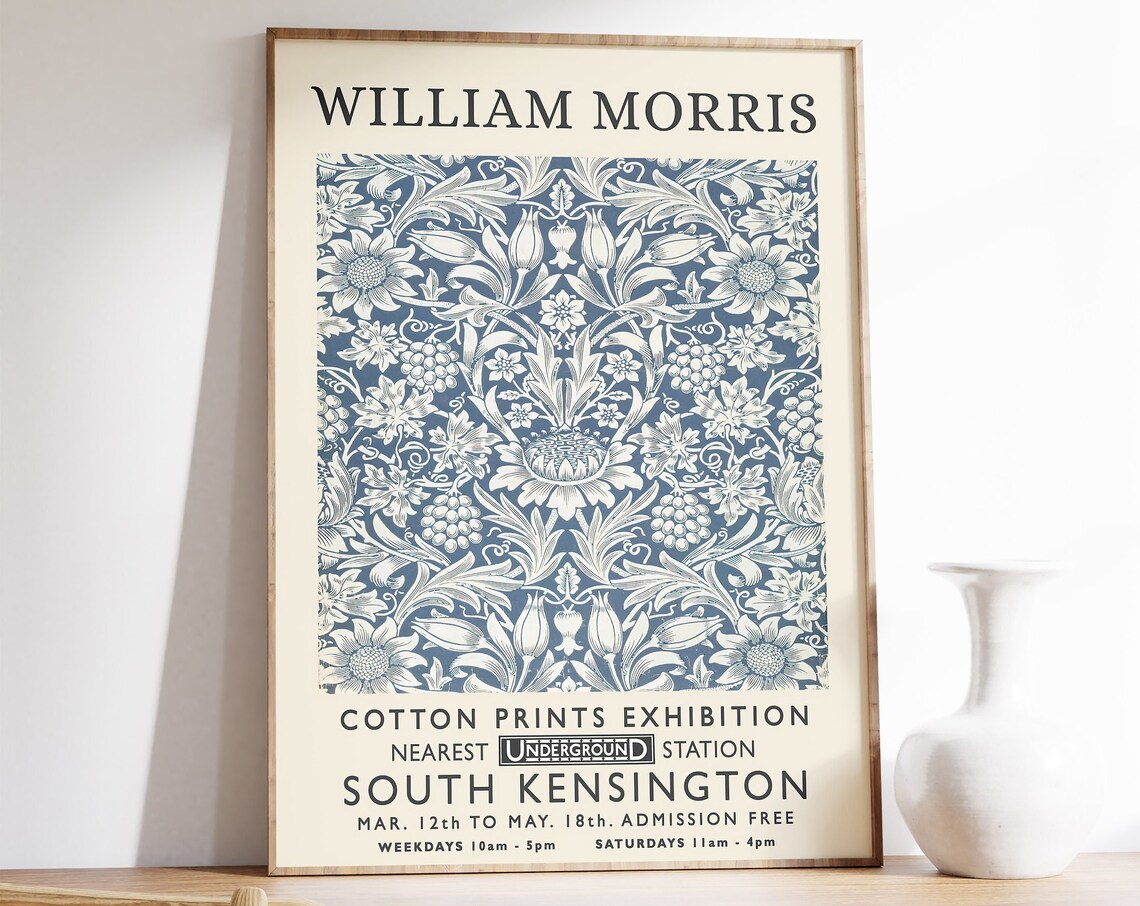 William Morris Exhibition Print, Vintage Textiles Poster - Image 4