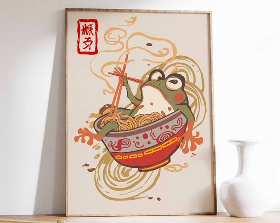 Japanese Frog Print Matsumoto Hoji Japanese Poster Frog Art Animal Gift Animal Print Vintage Japanese Decor Funny Animal Poster