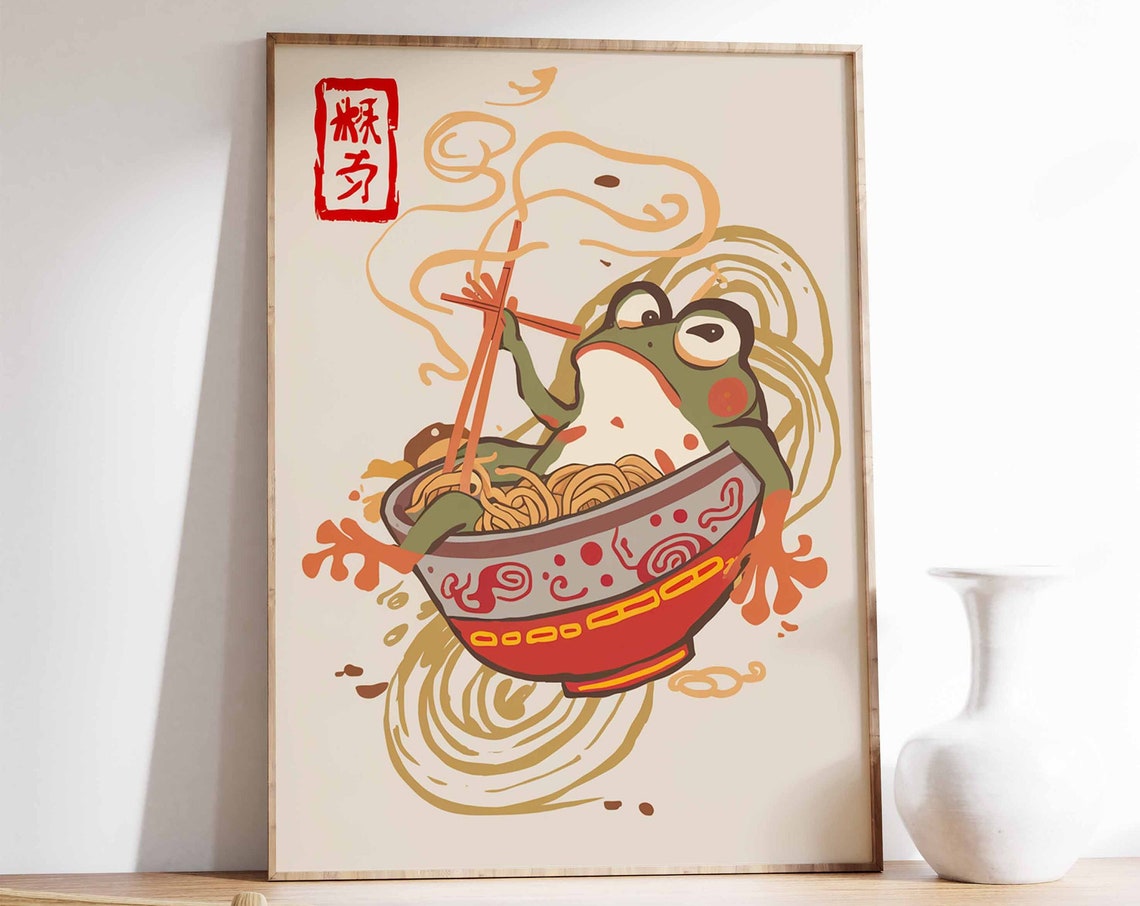 Japanese Frog Print Matsumoto Hoji Japanese Poster Frog Art Animal Gift Animal Print Vintage Japanese Decor Funny Animal Poster