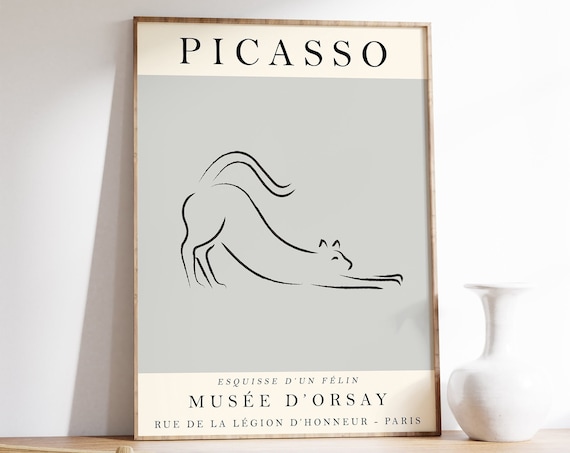 Picasso Cat Line Sketch Exhibition Poster Paris Musee dOrsay