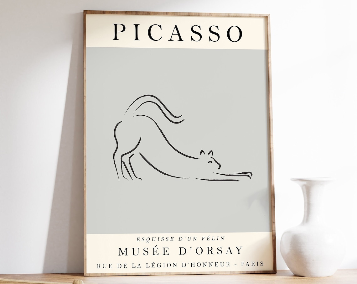 Picasso Cat Line Sketch Exhibition Poster Paris Musee dOrsay
