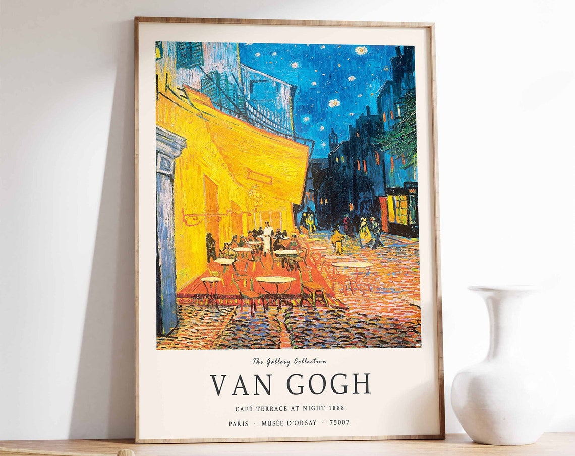Van Gogh Cafe Terrace At Night 1888 Exhibition Gallery Art Poster