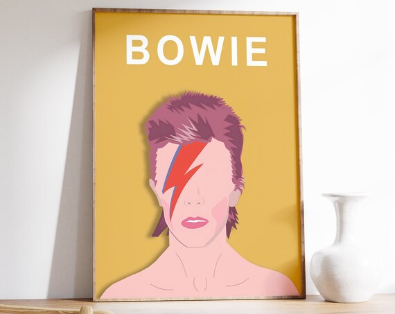 David Bowie Music Poster, Rock Music Art Print