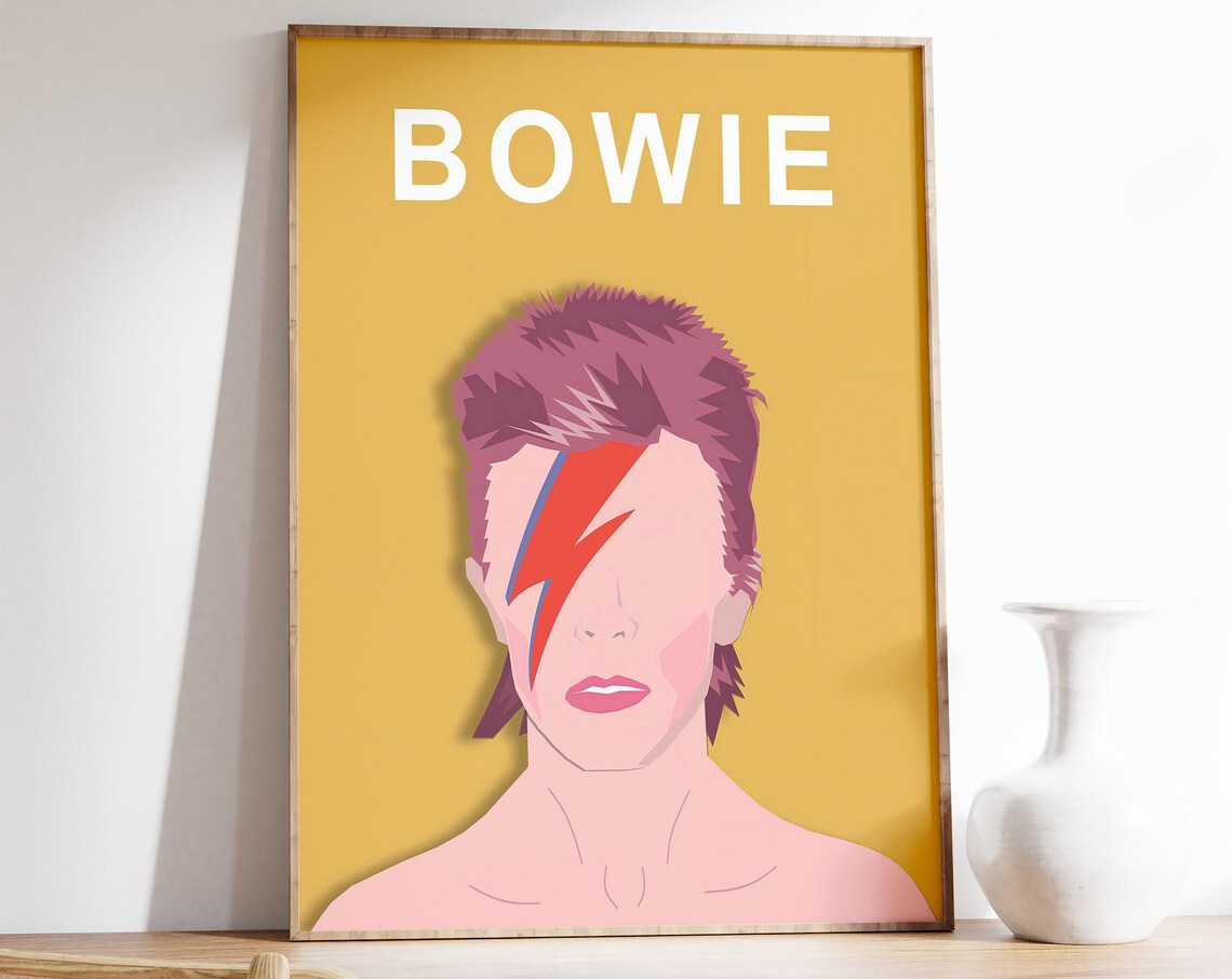 David Bowie Music Poster, Rock Music Art Print