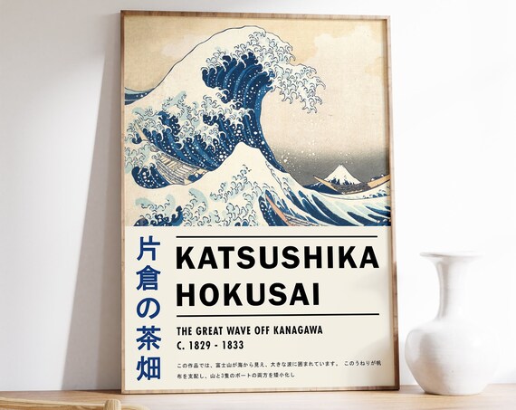 Katsushika Hokusai Exhibition Poster The Great Wave Japanese Poster Japanese Art Wall Art Decor Gift Idea