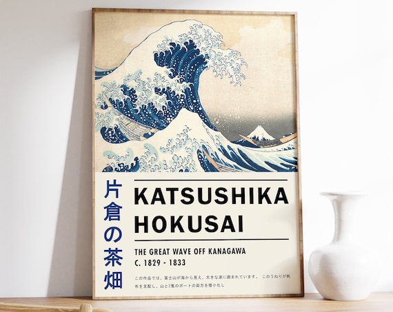 Katsushika Hokusai Great Wave Off Kanagawa Vintage Woodblock Poster