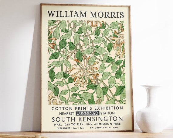 William Morris Exhibition Floral Art Print, Vintage
