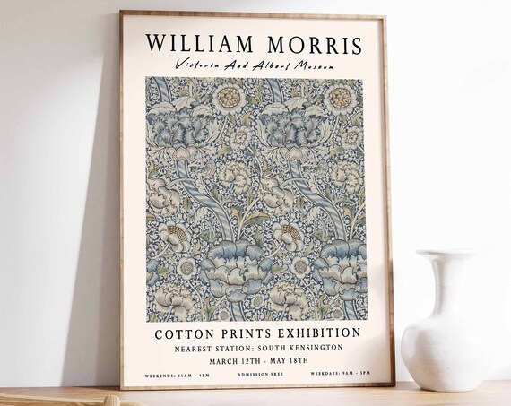 William Morris Cotton Textile Exhibition Museum Floral Art Poster London