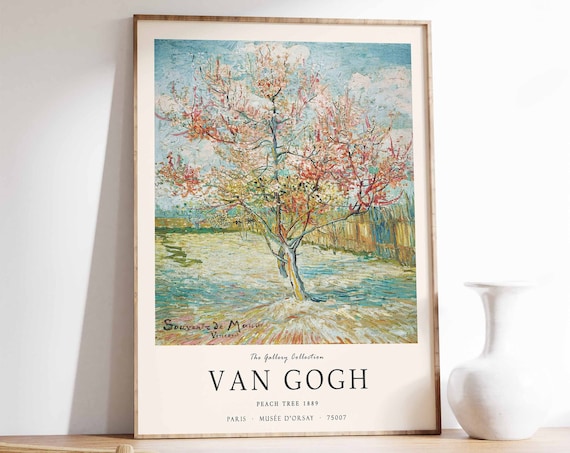 Van Gogh Poster Peach Tree Van Gogh Print Landscape Art Exhibition Print Van Gogh Decor Floral Wall Art Famous Artwork Poster