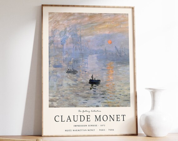 Claude Monet Poster Impression Sunrise Monet Print Expressionist Art Vintage French Home Decor Floral Wall Art Floral Decor