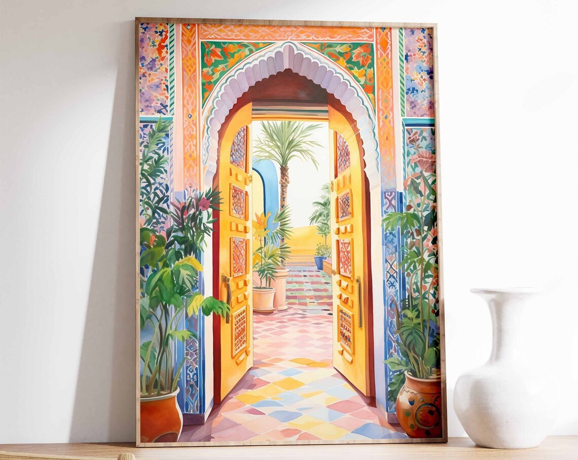 Arabic Doorway Travel Poster, Middle Eastern Decor