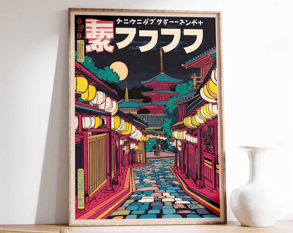 Retro Japanese Poster, Tokyo Travel Poster Art Print