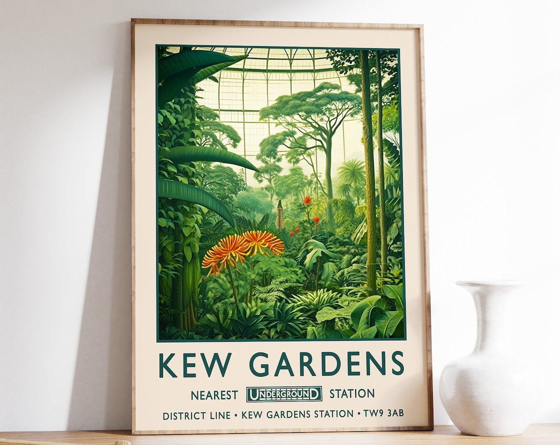 Kew Gardens Vintage London Botanical Art Print
