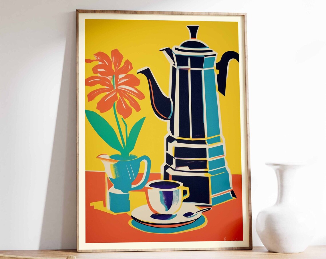 Vintage Coffee Poster, Kitchen and Cafe Art Print
