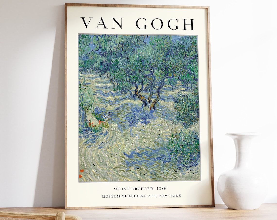 Van Gogh Olive Orchard Art Print, Exhibition Poster